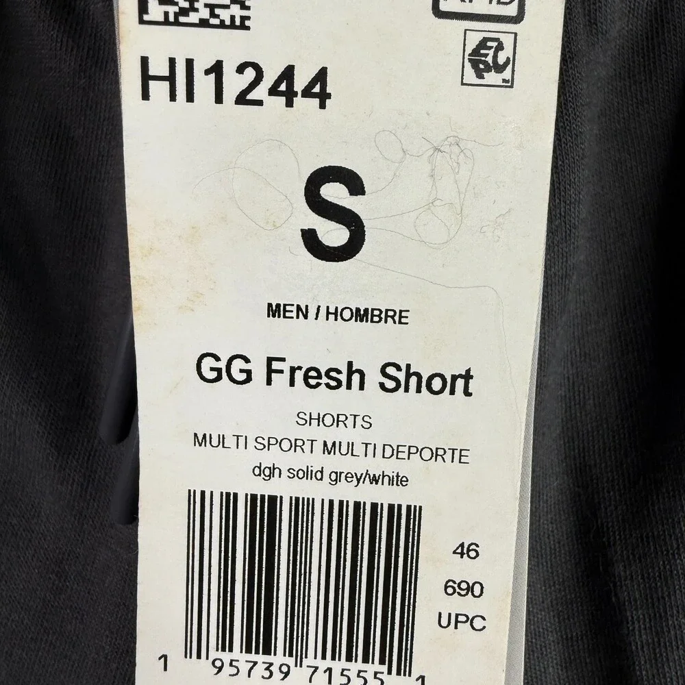 Adidas GG Fresh Athletic Shorts Mens Small Gray Cotton Blend NWT Drawstring
